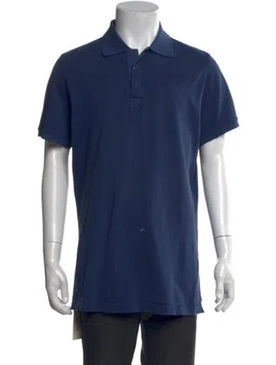 Pre-owned Kiton Crew Neck Short Sleeve Polo Shirt In Blue
