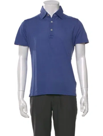 Pre-owned Kiton Crew Neck Short Sleeve Polo Shirt In Blue