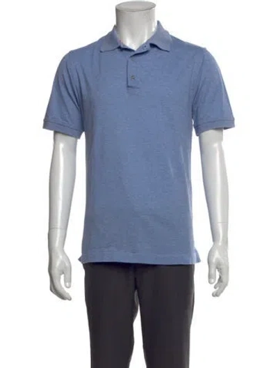 Pre-owned Kiton Crew Neck Short Sleeve Polo Shirt In Blue