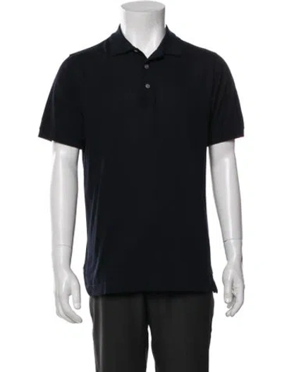 Pre-owned Kiton Crew Neck Short Sleeve Polo Shirt In Blue