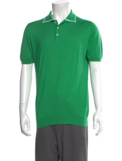 Pre-owned Kiton Crew Neck Short Sleeve Polo Shirt In Green