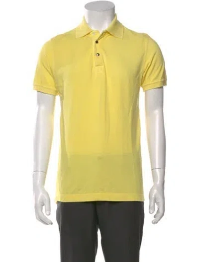 Pre-owned Kiton Crew Neck Short Sleeve Polo Shirt In Yellow