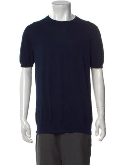 Pre-owned Kiton Crew Neck Short Sleeve T-shirt In Blue