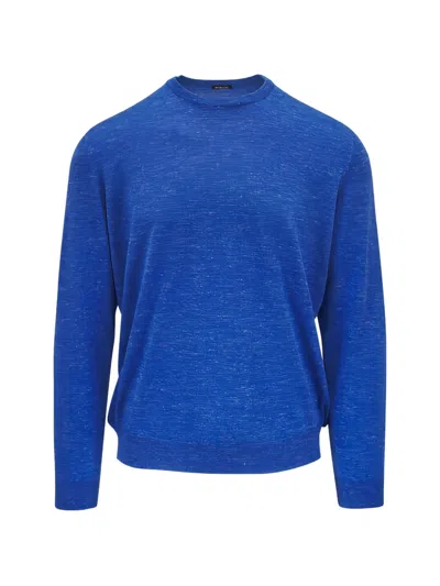 Kiton Crew Neck Sweater In Blue