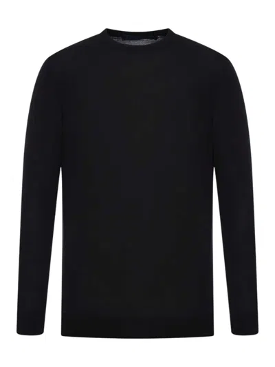 Kiton Crew Neck Wool Sweater In Black