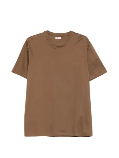 Kiton Crew-neck Cotton T-shirt In Brown