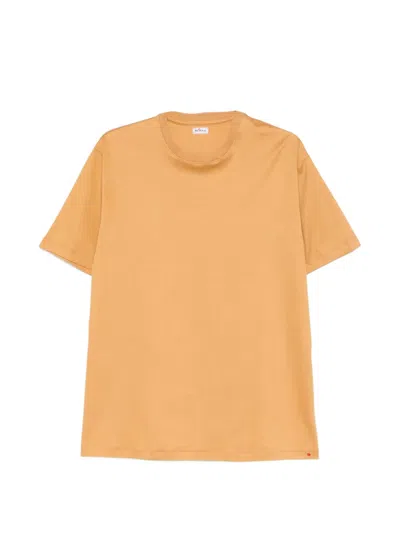 Kiton Crew-neck Cotton T-shirt In Orange