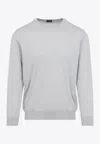 Kiton Crewneck Knit Sweater In Gray