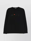 Kiton Crewneck Long Sleeve Sweater With Ribbed Cuffs In Black