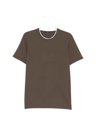 Kiton Crew-neck T-shirt In Brown
