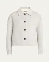 Kiton Cropped Cashmere Jacket In White