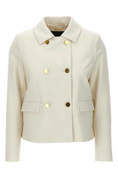 Kiton Double-breasted Short Jacket Collar In White