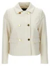Kiton Double-breasted Short Jacket Collar In White