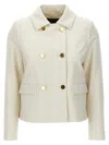 Kiton Double-breasted Short Jacket Collar In White