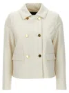 Kiton Double-breasted Short Jacket Collar In White