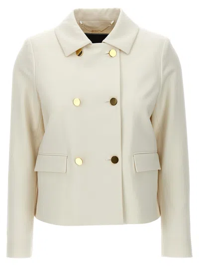 Kiton Cropped Double-breasted Jacket In White