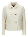 Kiton Double-breasted Short Jacket Collar In White