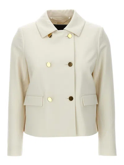 Kiton Cropped Double-breasted Jacket In White