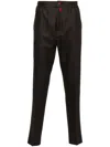 Kiton Cropped Straight-leg Trousers In Braun