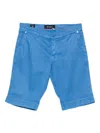 Kiton Cuffed-hem Shorts In Blue