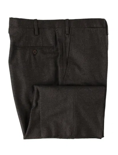 Pre-owned Kiton Dark Brown Solid Wool Blend Pants - Slim - (kt12247)