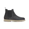 Kiton Round Toe Suede Finish Ankle Boot In Gray