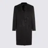 Kiton Double-breasted Coat Featuring Back Vent In Black