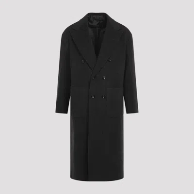 KITON DARK GREY TIB VIRGIN WOOL COAT