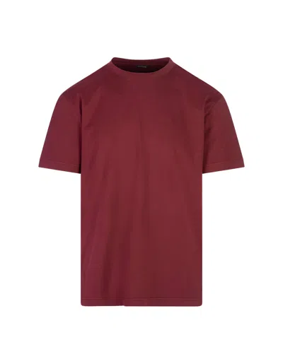 Kiton Dark Red Classic T-shirt With Back Logo