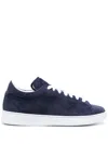 Kiton Suede Low Top Sneakers In Blue