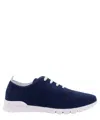 Kiton Deep Blue Knitted Sneakers In Blue