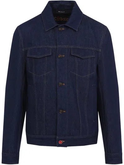 Kiton Essential Denim Jacket In Blue
