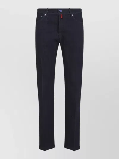 Kiton Denim Pants Straight Leg Five Pocket Design In Multi