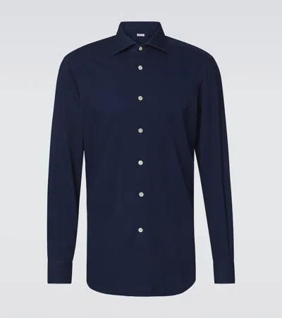 Kiton Denim Shirt In Blue
