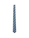 Kiton Wide Tie Diagonal Striped Pattern Design In Blue