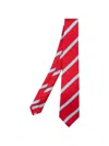 Kiton Diagonal-stripe Silk Tie In Red