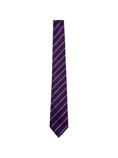 Kiton Diagonal-stripe Silk Tie In Red
