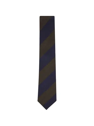 Kiton Diagonal-stripe Tie In Blue