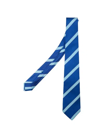 Kiton Diagonal-stripe Tie In Blue