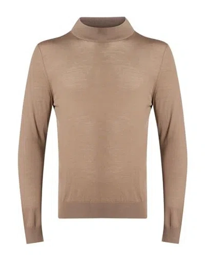 Kiton Diamante Blue Man Sweater Sand Size 40 Wool In Brown
