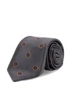 Kiton Diamond-pattern Tie In Gray