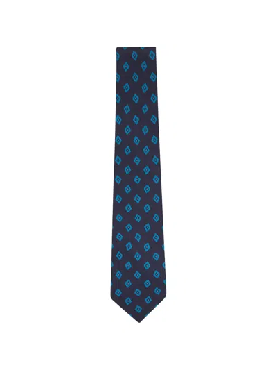 Kiton Diamond-pattern Silk Tie In Multi