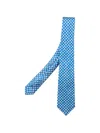 Kiton Diamond-pattern Tie In Blue
