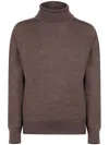 Kiton Dolcevita Wool Jumper In Brown