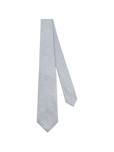 Kiton Dotted Tie In Gray