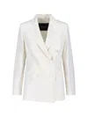 Kiton Double-breasted Blazer With Front Pockets And Back Vent In White