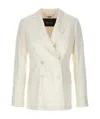 Kiton Double-breasted Blazer With Front Pockets And Back Vent In White