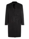 Kiton Double-breasted Coat Featuring Back Vent In Black