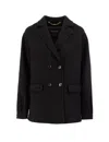 Kiton Double-breasted Cashmere Coat With Notched Collar In Black
