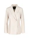 Kiton Double-breasted Jacket With Notch Lapels And Back Vent In Beige